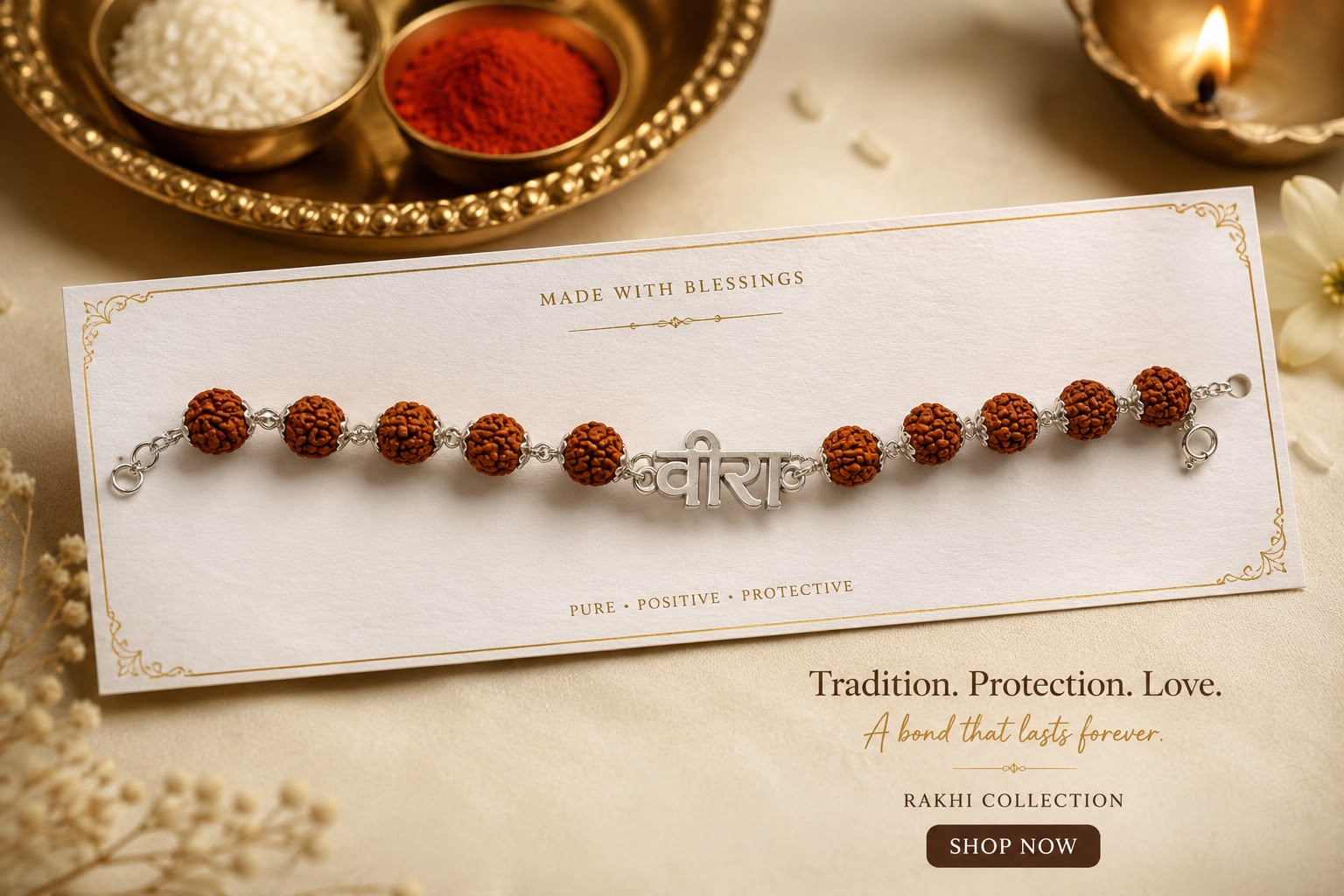 Silver rakhi