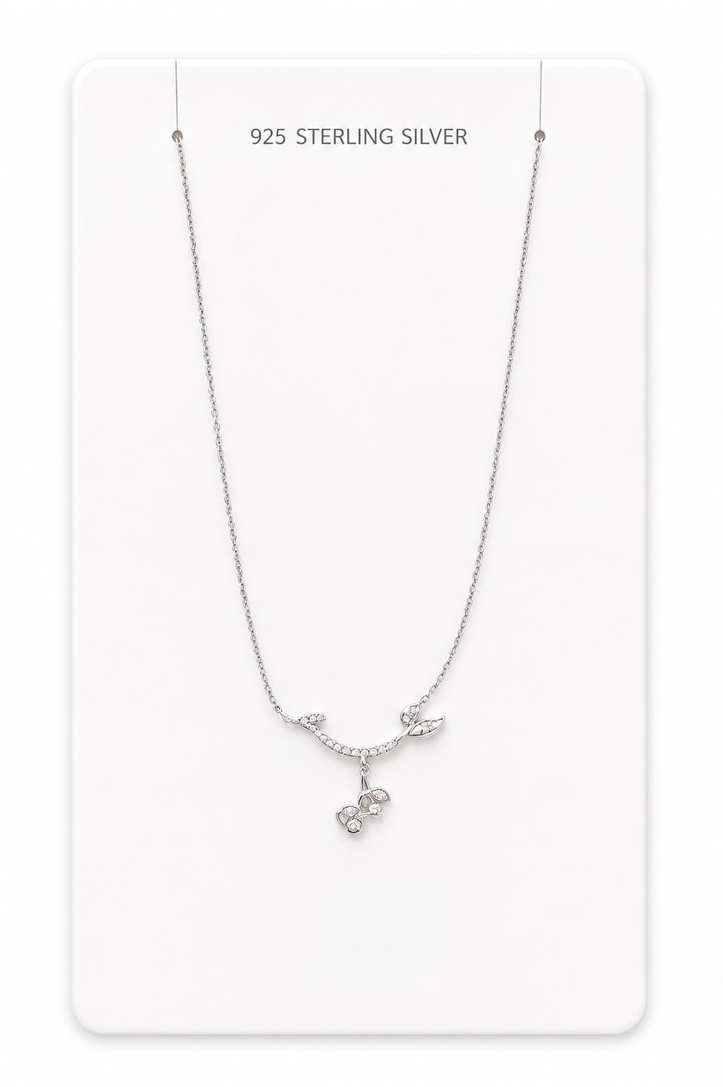 silver cherry blossom pendant