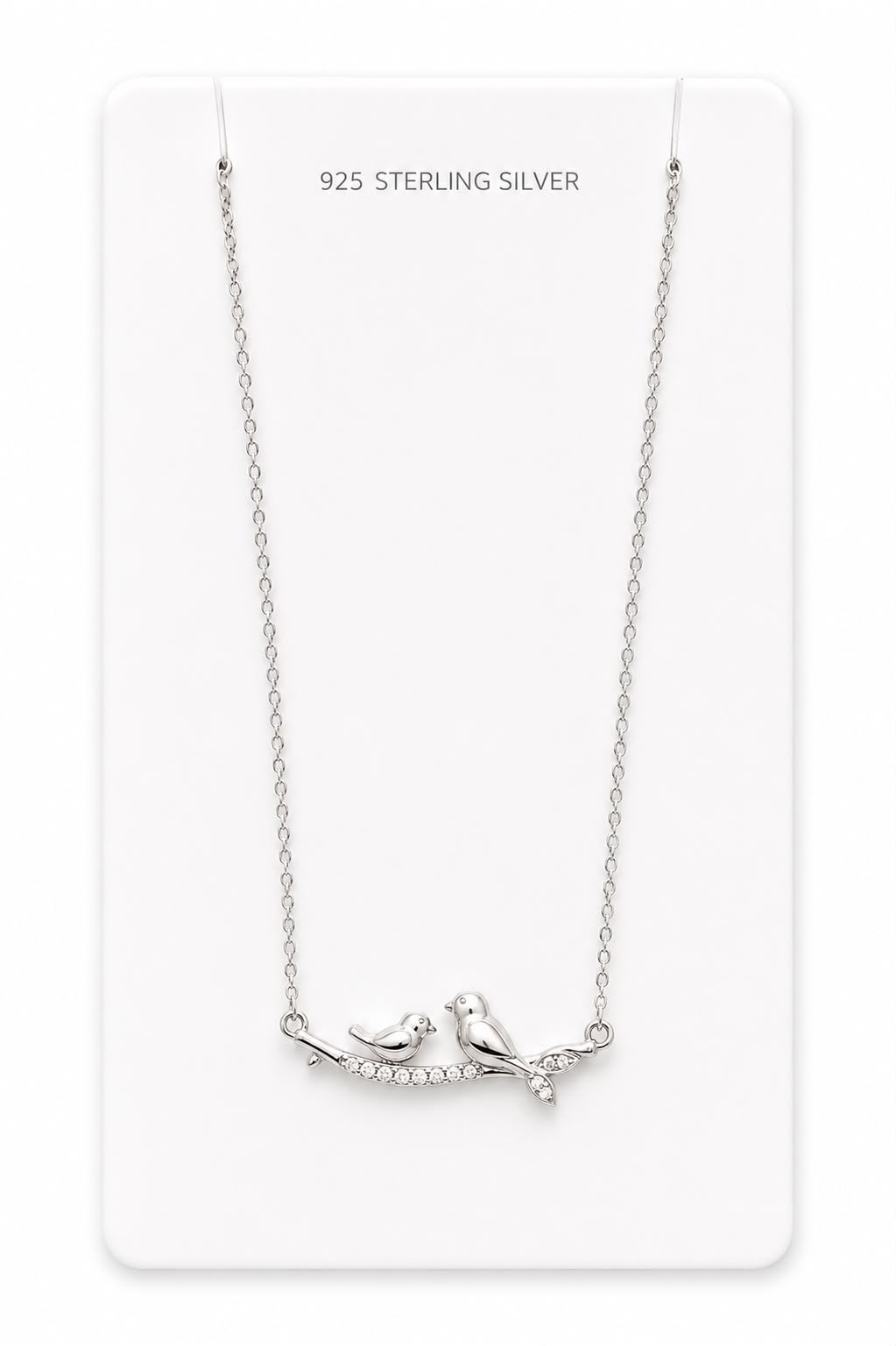 silver love birds pendant