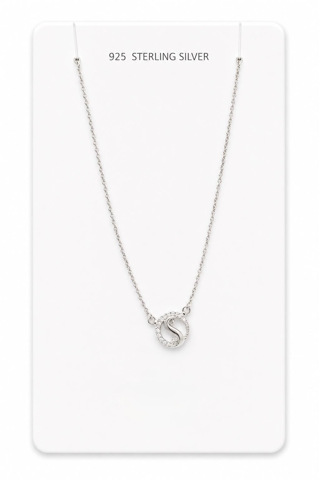 silver Infinity circle pendant