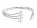 Triple Row Pear-Cut Open Cuff Bracelet