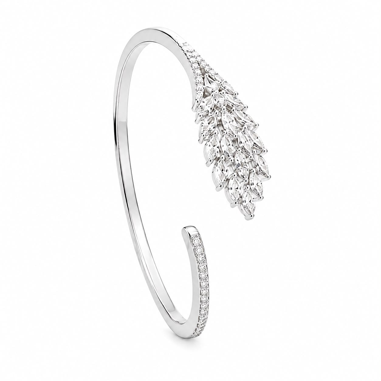 Leaf-Inspired Open Cuff Bracelet