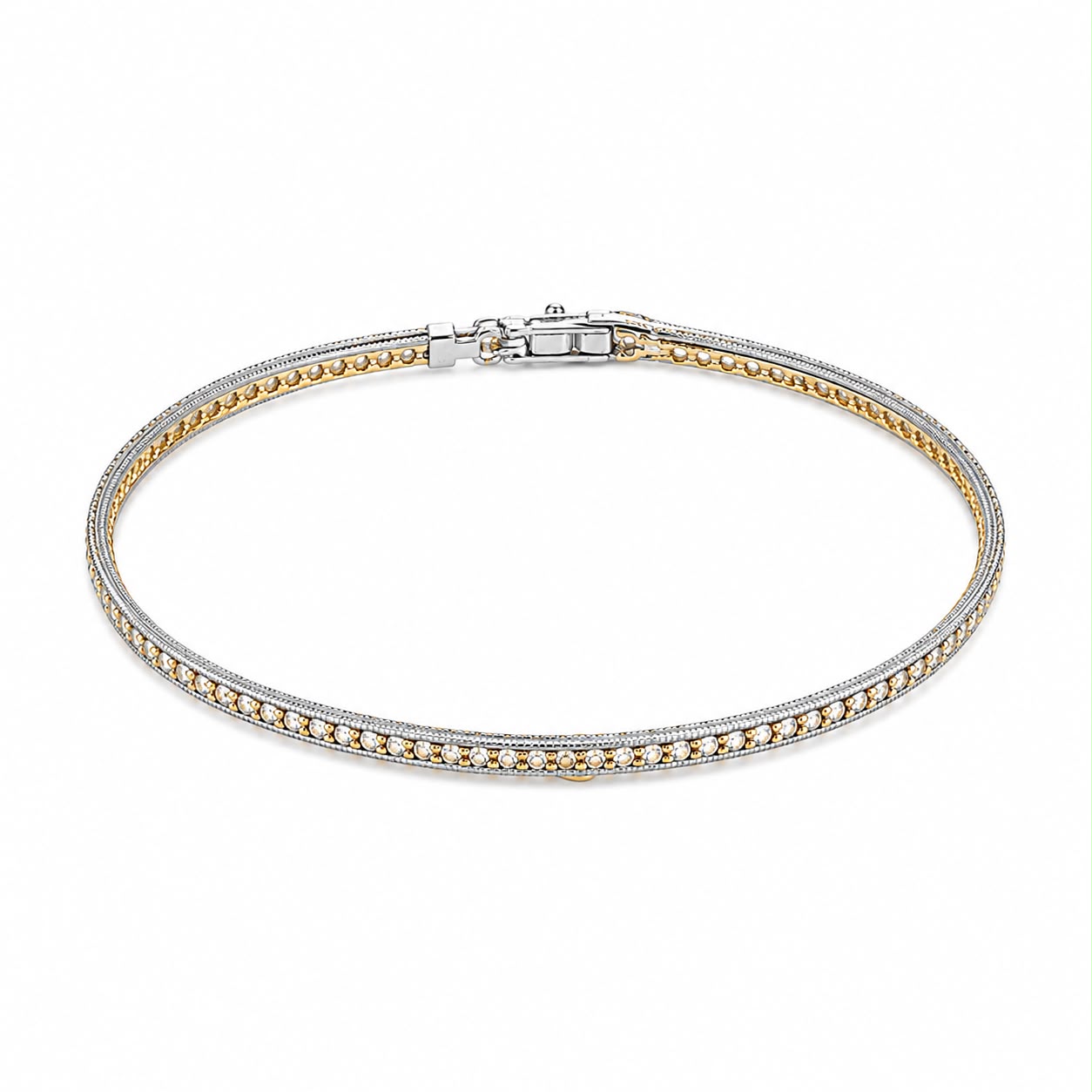 Dual-Tone Bangle Bracelet
