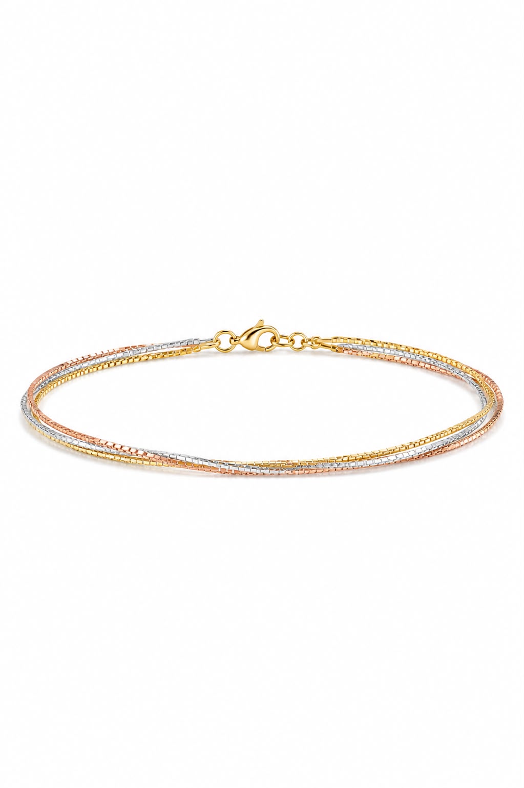 Tri-Color Snake Chain Bracelet