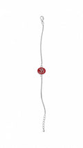 Red Om Silver Rakhi