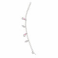 Kids Pink Puppy Charm sterling Silver Bracelet