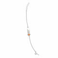 Silver Kids ID Bracelet with Orange bead