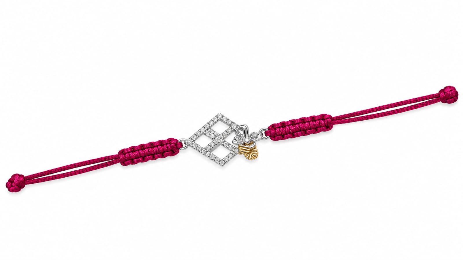 Silver CZ Charm Rakhi