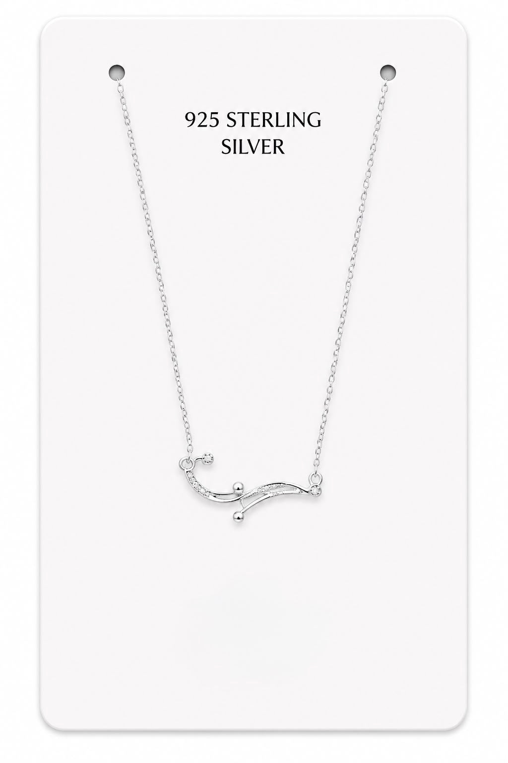 Silver Minimalist Curved Bar Necklace