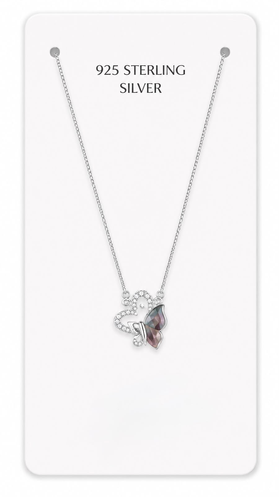 Silver Butterfly Pendant Necklace