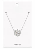 Silver Four Leaf Clover Pendant Necklace