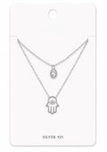 Silver Hamsa Layered Necklace
