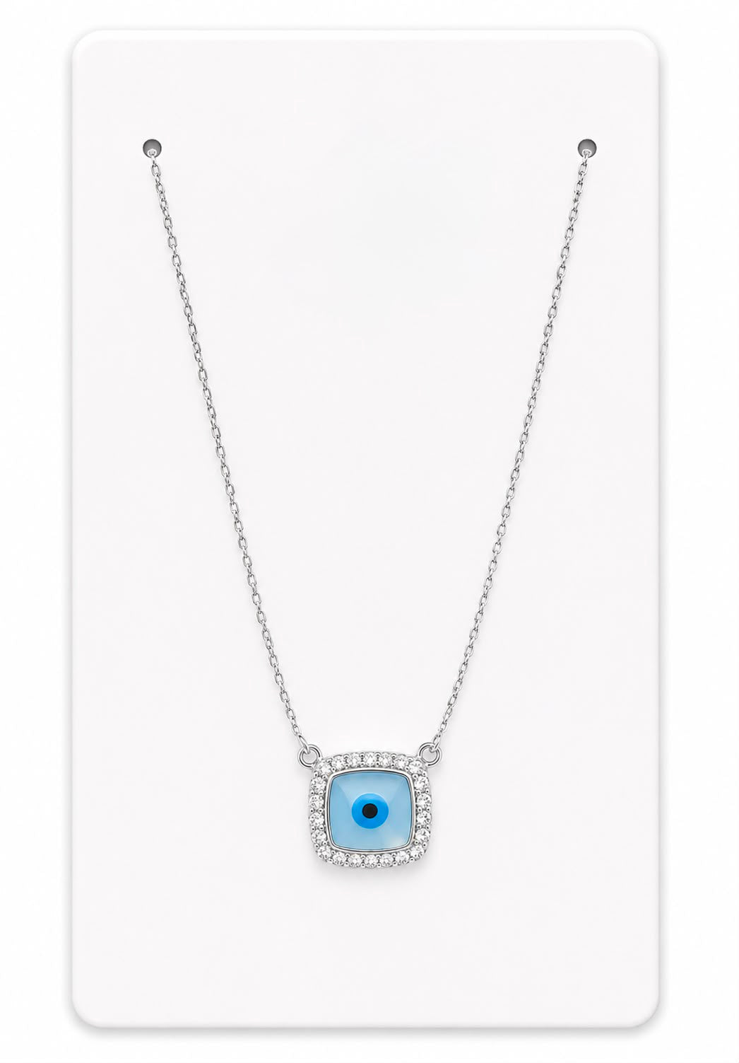 Silver Evil Eye Pendant Necklace