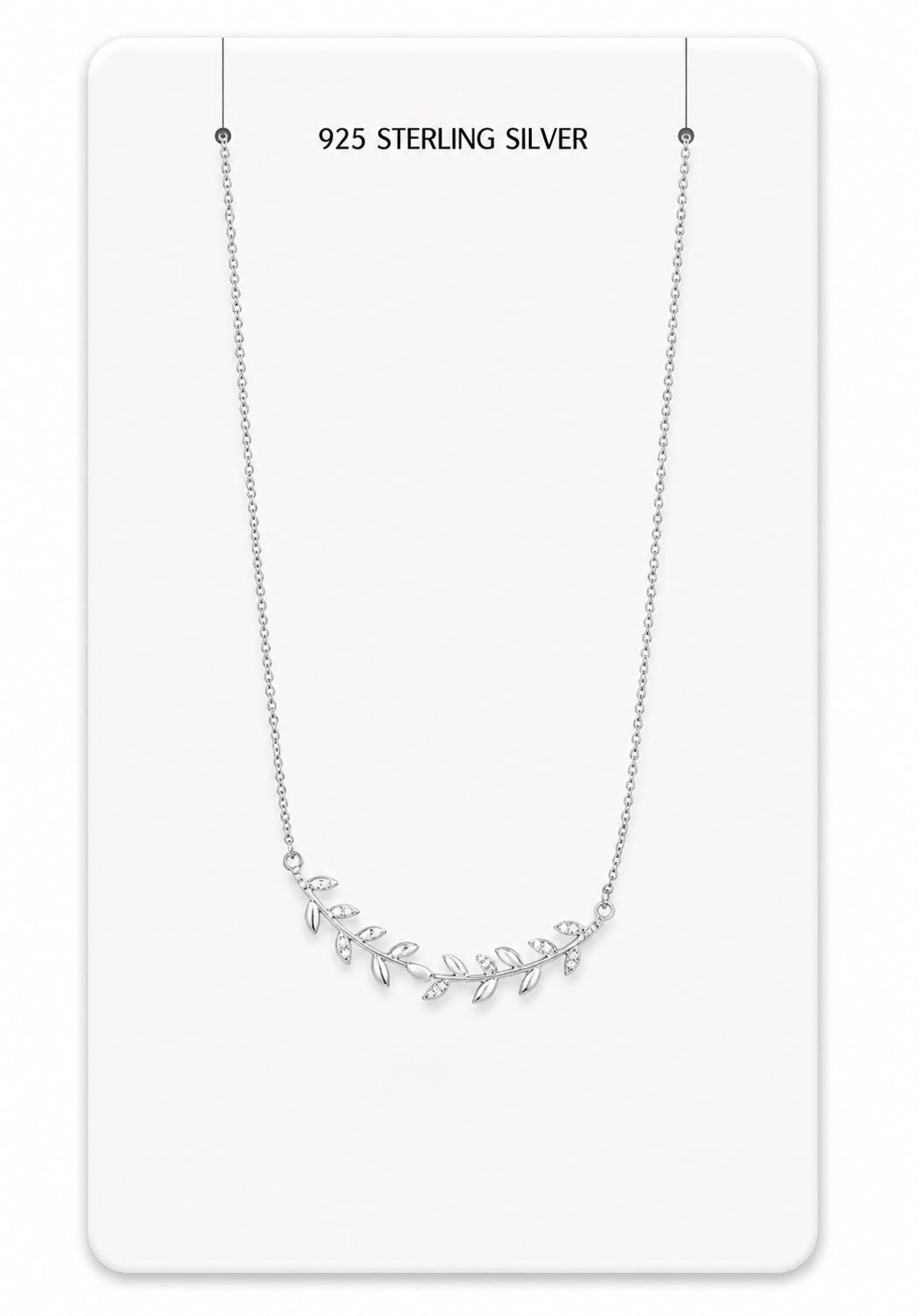 Silver Leaf Vine Pendant Necklace