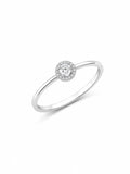 Silver Halo Diamond Ring – 925 Sterling Silver