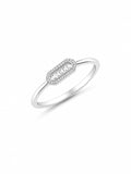 Baguette Halo Silver Ring