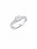 Classic Solitaire Silver Ring