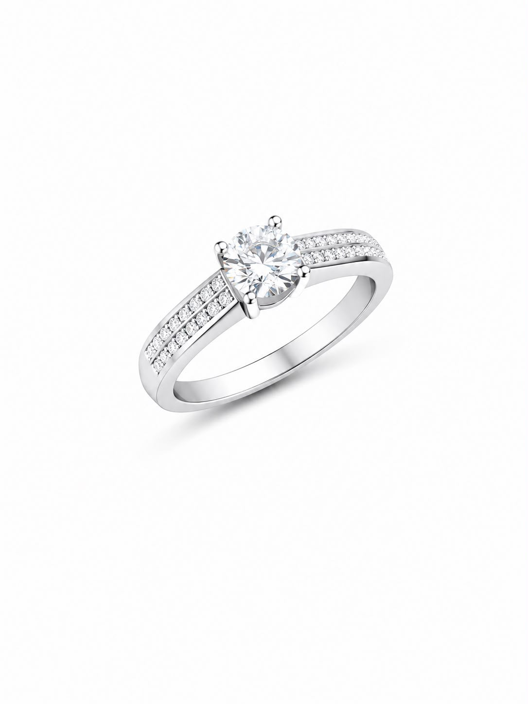 Classic Solitaire Silver Ring