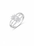 Emerald Halo Floral Silver Ring
