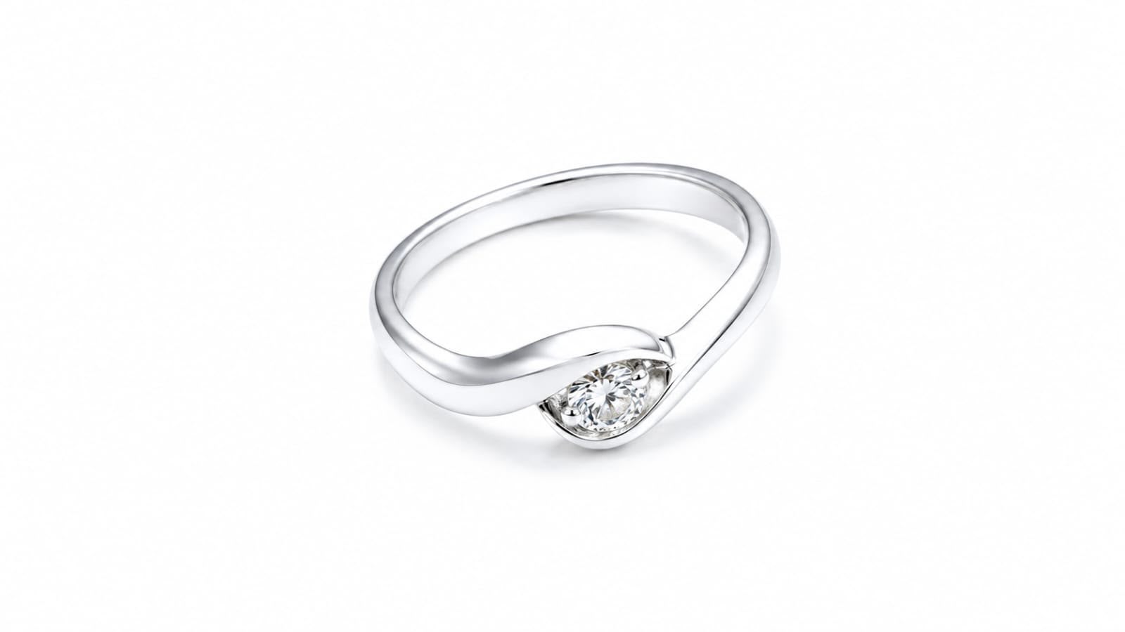 Bezel Solitaire Silver Ring