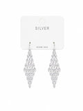 Crystal Cascade Silver Drop Earrings