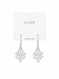 Fan Drop Silver Earrings