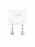 Classic Halo Silver Drop Earrings