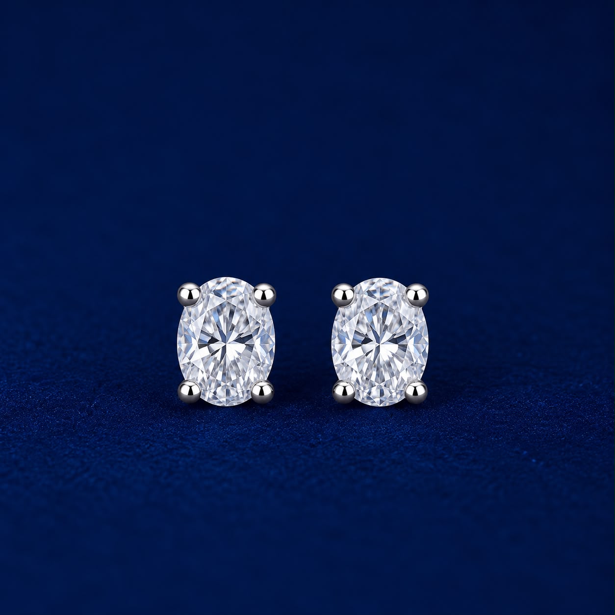 Oval Cut Solitaire Stud Earrings
