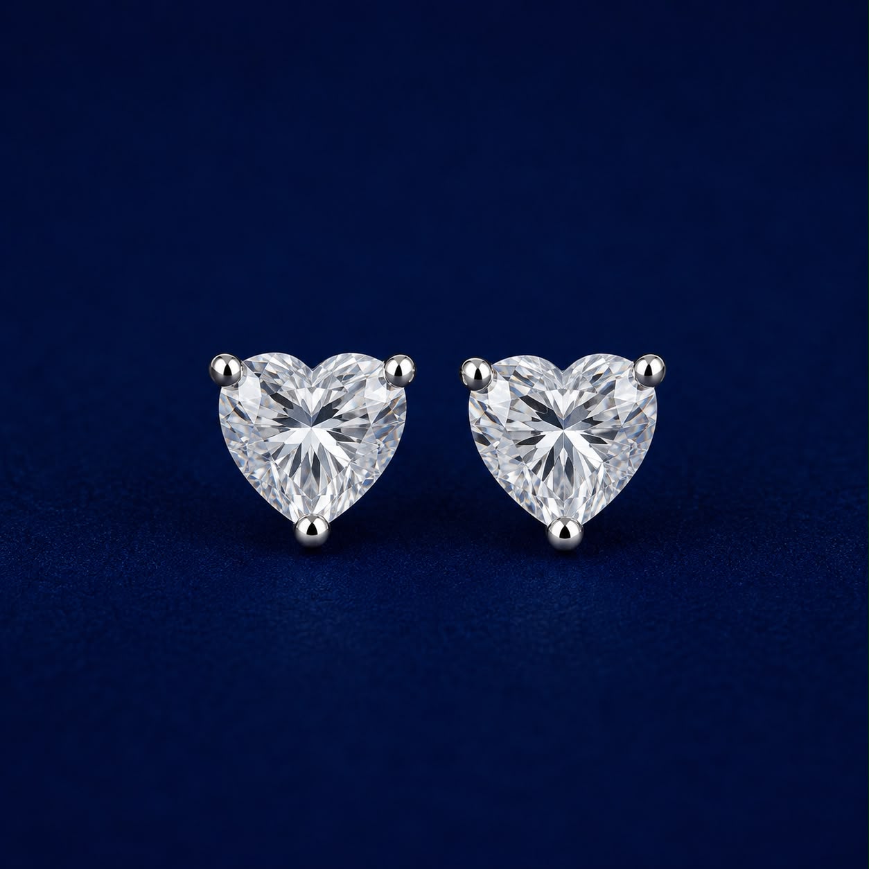 Heart Cut Solitaire stud earrings