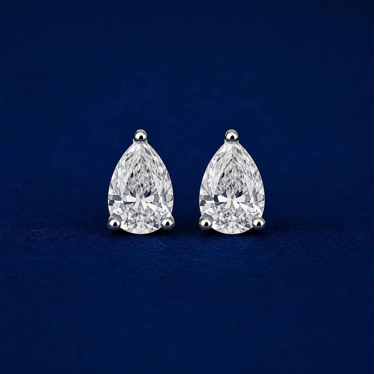 Pear Cut Solitaire Stud Earrings
