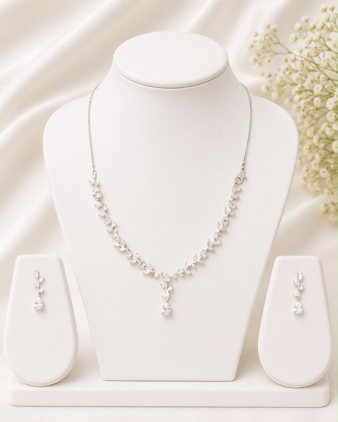 Elegant Vine CZ Necklace Set