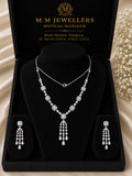 Silver Diamond Necklace Set