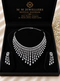 Silver Diamond Bridal Necklace Set