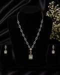 Elegant Emerald-cut CZ Necklace Set