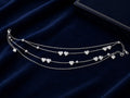 Silver Multi Layer Heart Charm Anklet