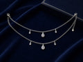 Silver Double-Layer Teardrop Crystal Anklet