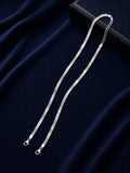 Silver Textured Flat Chain Anklet