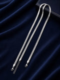 Silver Greek Key Pattern Flat Anklet