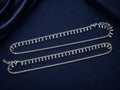Silver Baguette Crystal Fringe Anklet