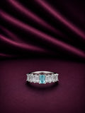 Emerald-Cut Blue Accent Ring