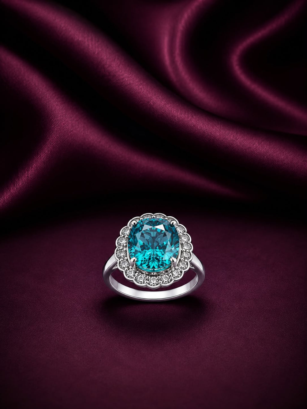 Royal Blue Halo Ring