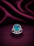 Royal Blue Halo Ring