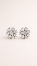 Elegant Floral Diamond-Style Stud Earrings