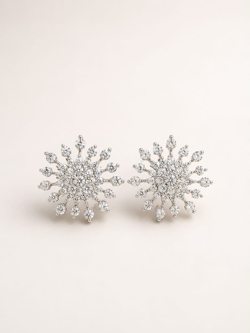 Elegant Snowflake-Inspired Crystal Stud Earrings