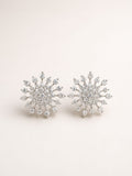 Elegant Snowflake-Inspired Crystal Stud Earrings