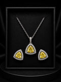 Elegant Yellow Sapphire Pendant & Earing Set