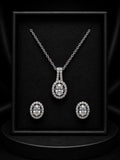 Elegant Diamond-Inspired Pendant & Earring Set