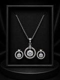 Elegant Round-Cut Pendant & Earring Set