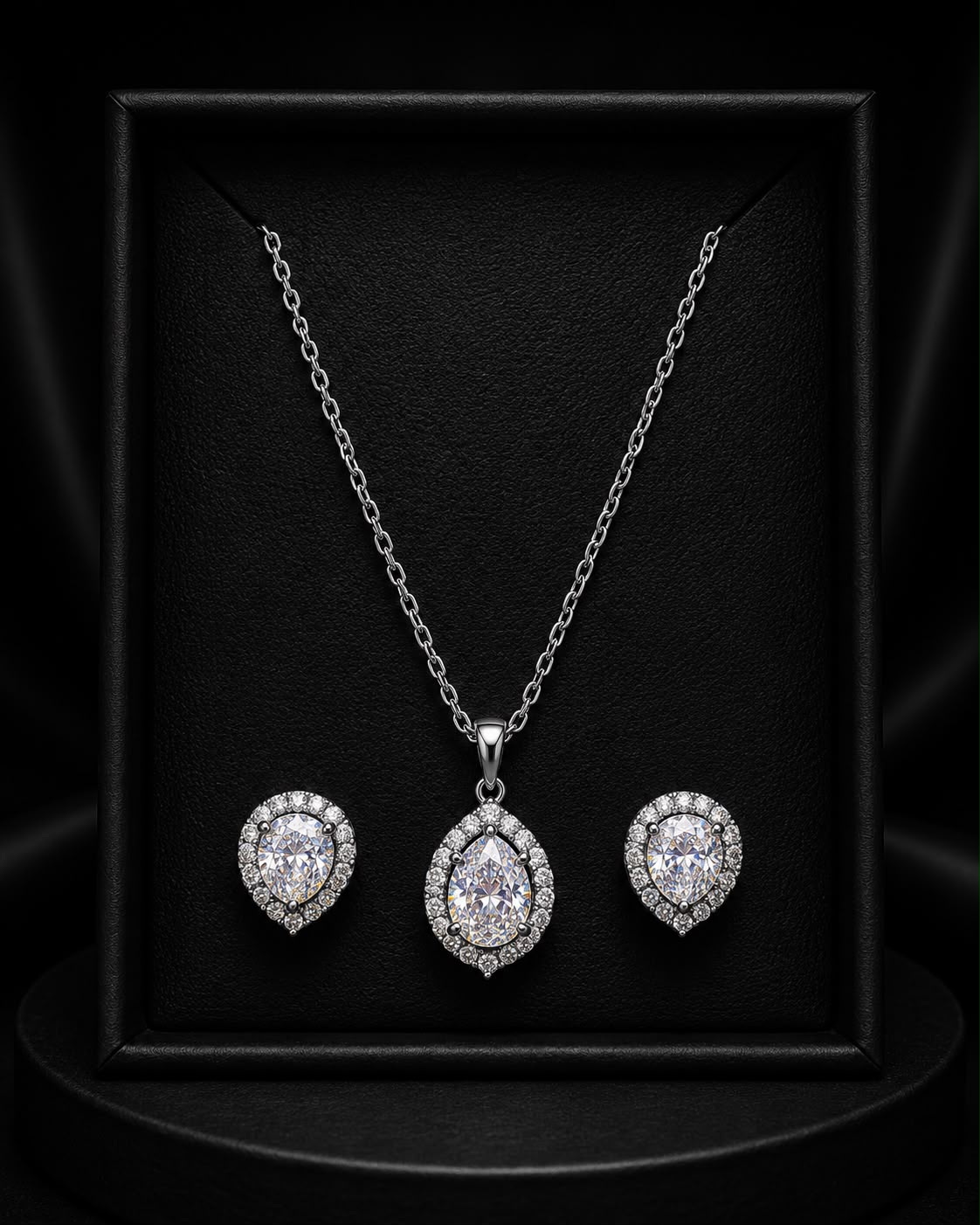 Elegant Teardrop Pendant & Earring Set
