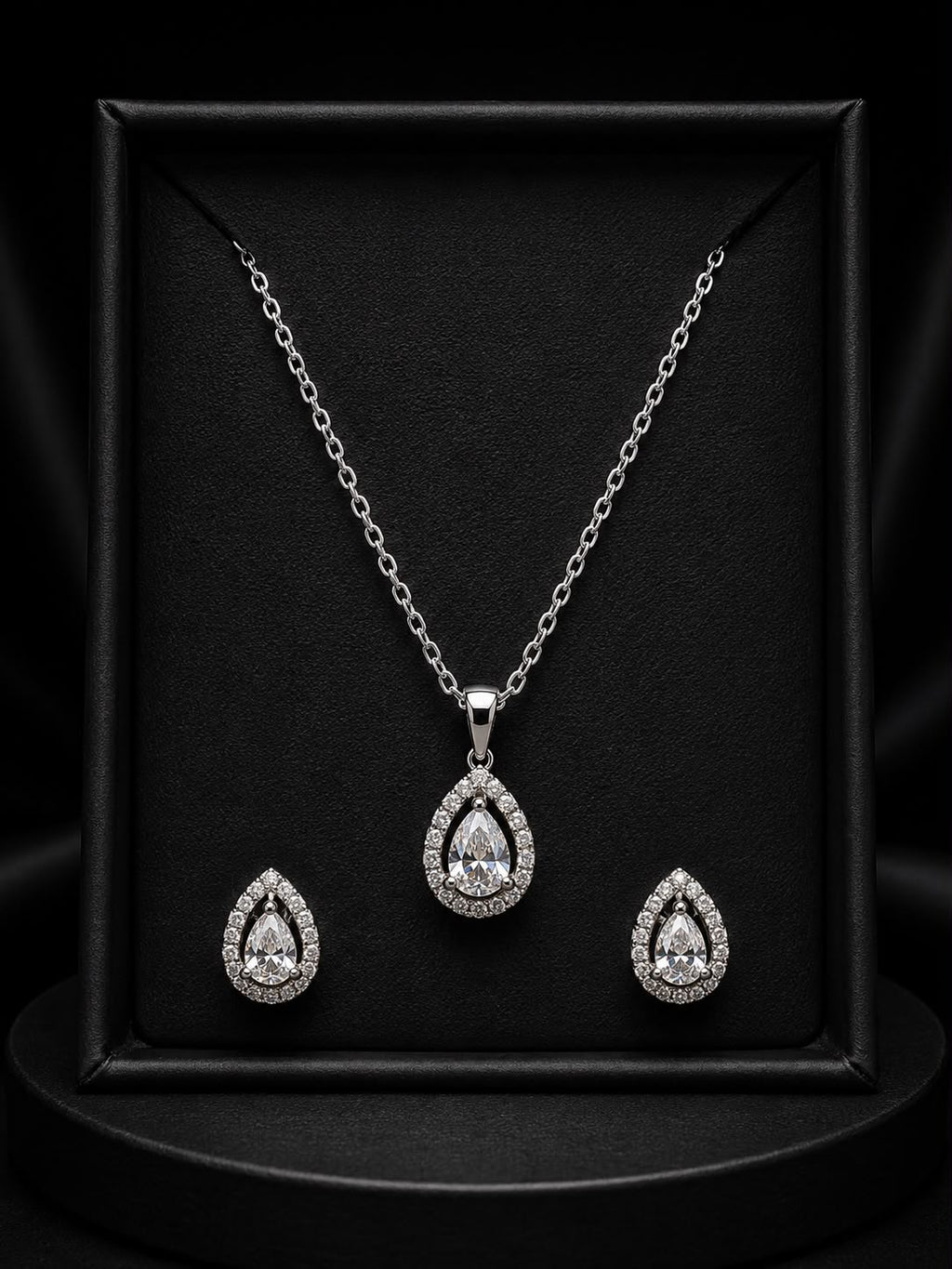 Elegant Teardrop Pendant & Earring Set